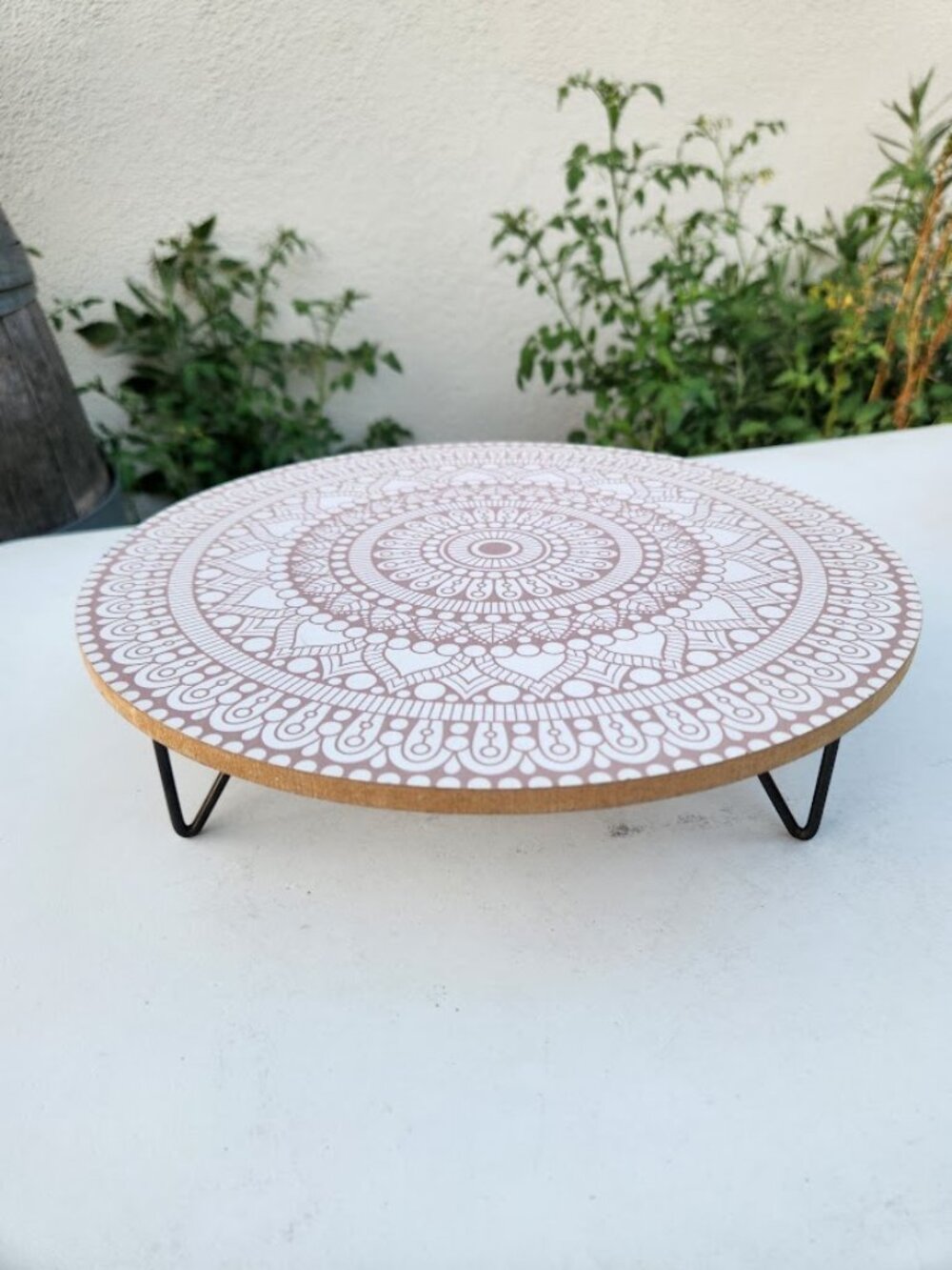 Tabletop Display Stand Tier Round Mandala Hairpin Legs Decor Candle Holder